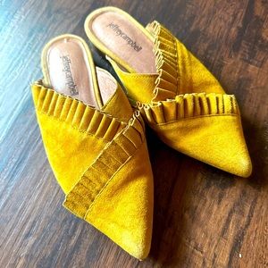 Jeffrey Campbell | Cleo Ruffle Yellow Mules